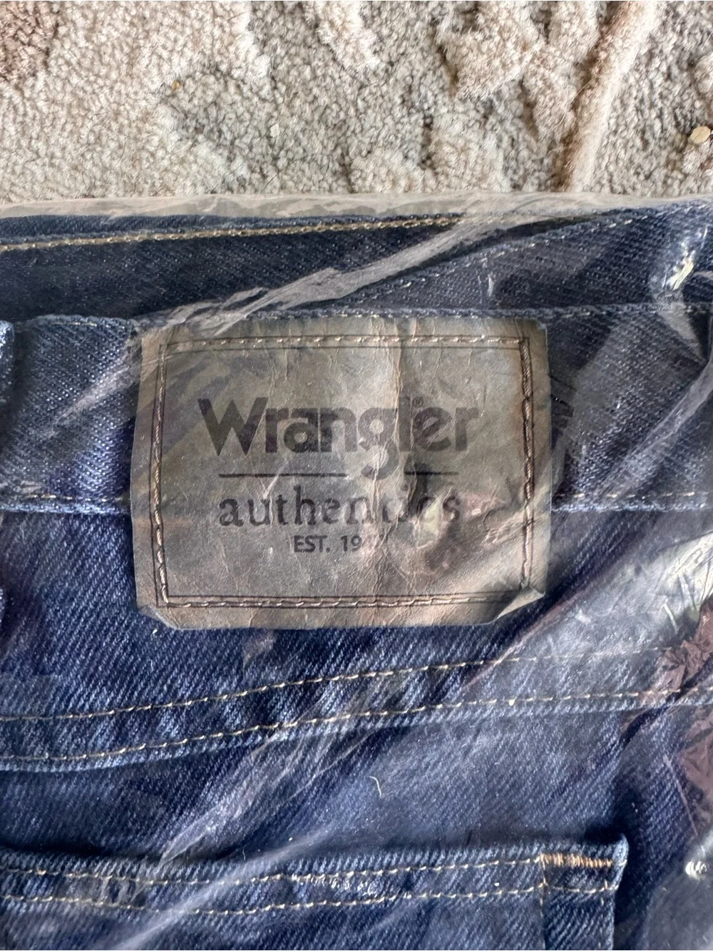 NWT Wrangler Authentics Relaxed Fit Dark Wash Jeans 42x28 NWT